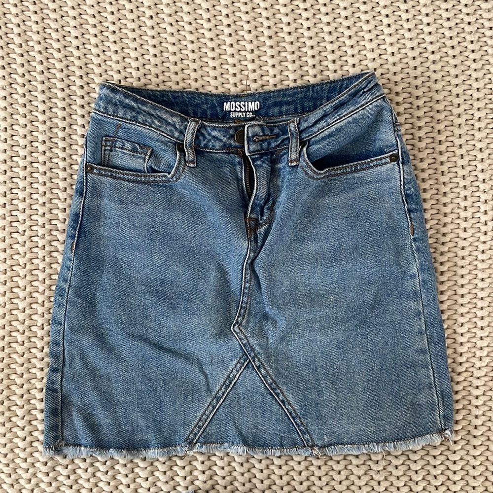 High waisted jean skirt